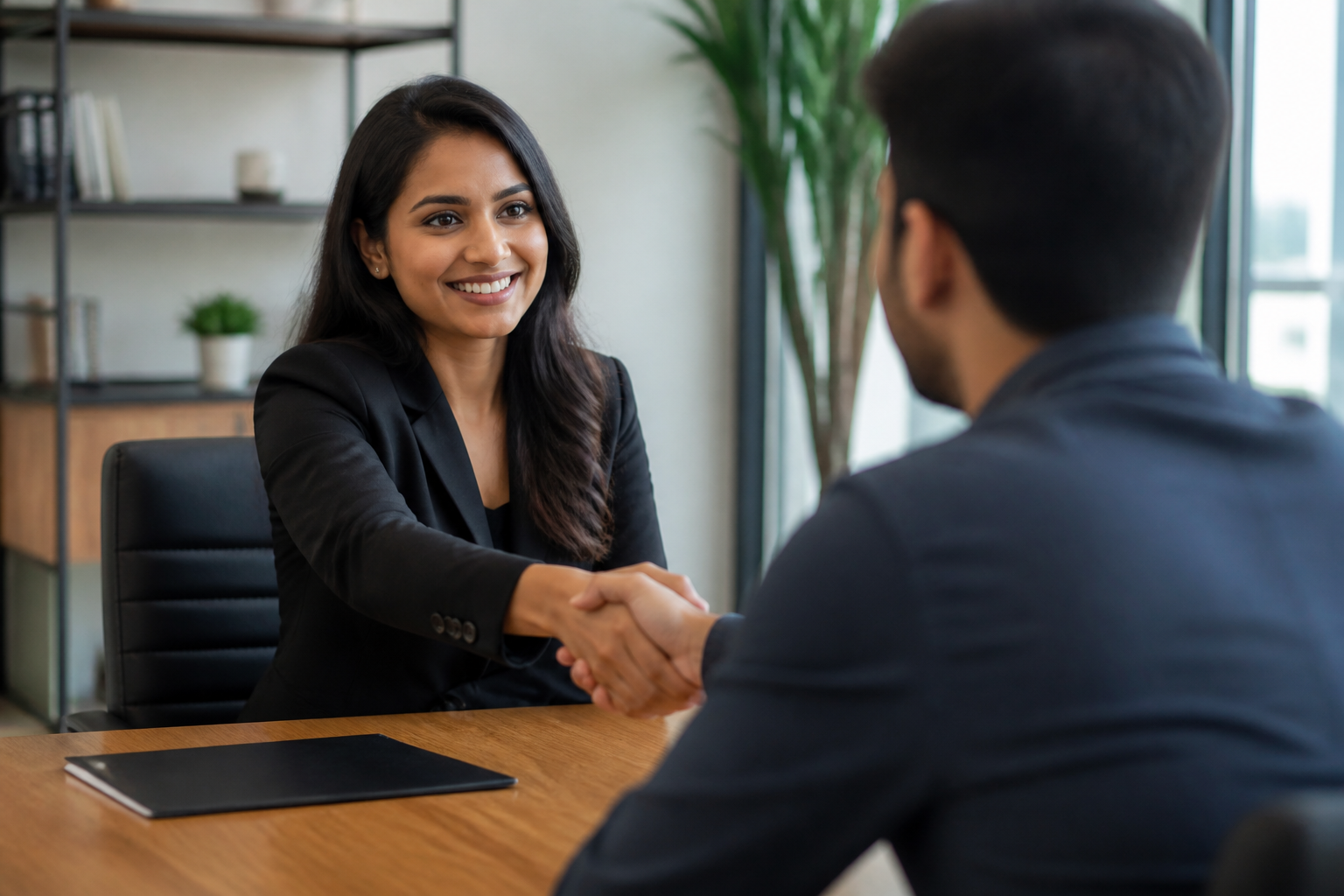 Sampro recruiter meeting a candidate in Pune